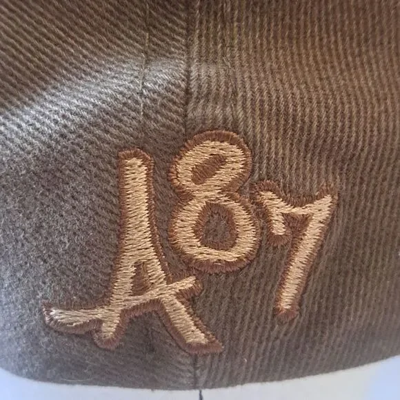 Aeropostale A87 Fitted Brown Hat Baseball Cap L XL Beige Khaki Embroidered LOGO - Picture 6 of 16